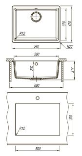Кухонная мойка Lemark Sinara 540-U 9910076 жасмин